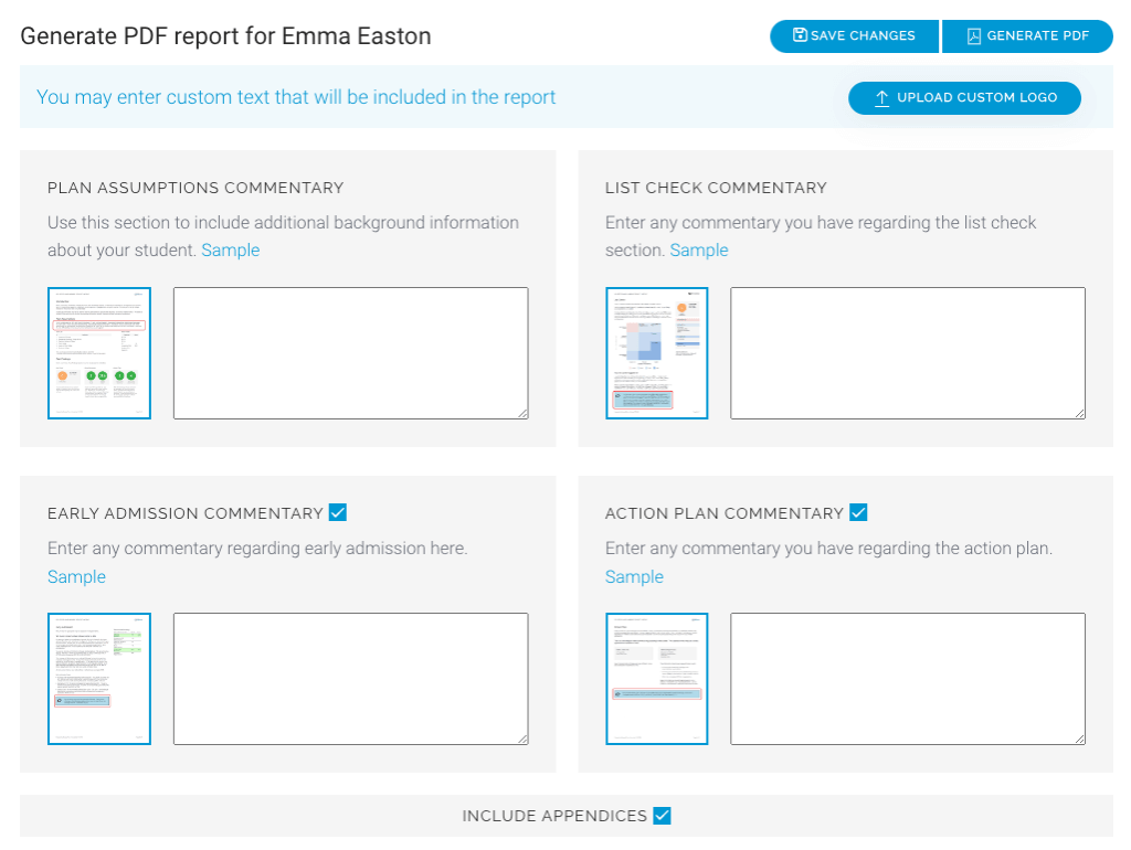 Customizable Plan PDF Layout